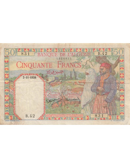Algérie 50 francs 1938