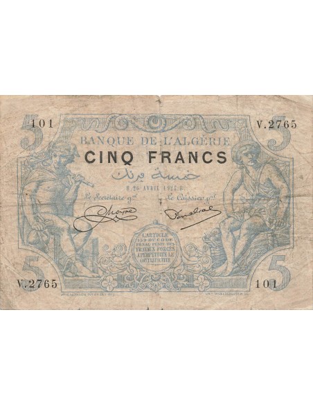 Algérie 5 francs 1924