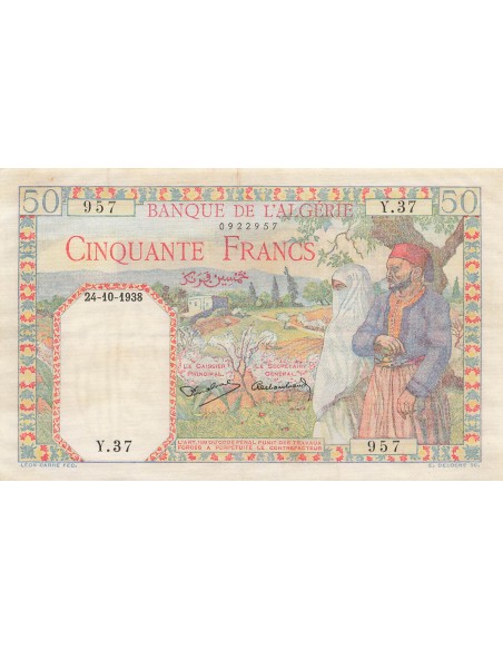 Algérie 50 francs 1938