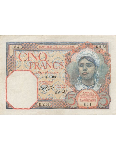 Algérie 5 francs 1941