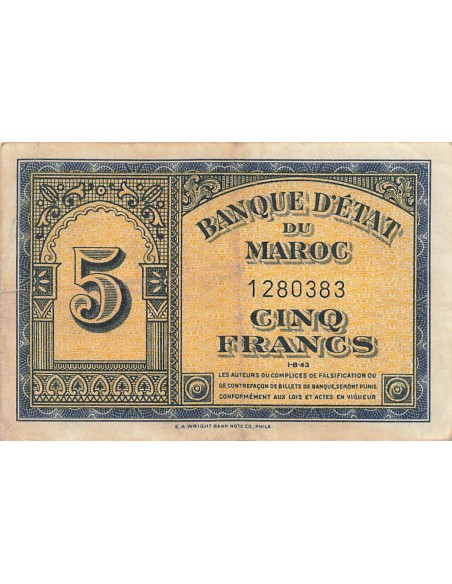 Maroc 5 francs 1943