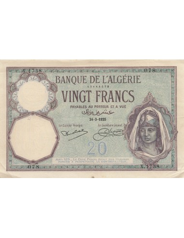 Algérie 20 francs 1925