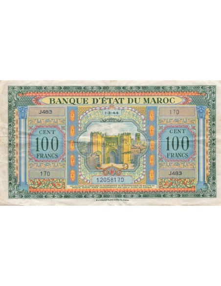 Maroc 100 francs 1944