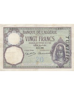Tunisie 20 francs 1938