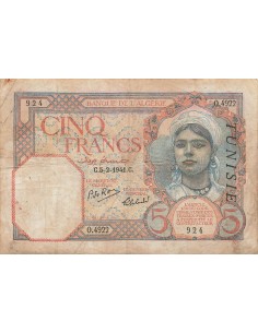 Tunisie 5 francs 1941