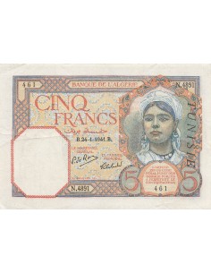 Tunisie 5 francs 1941