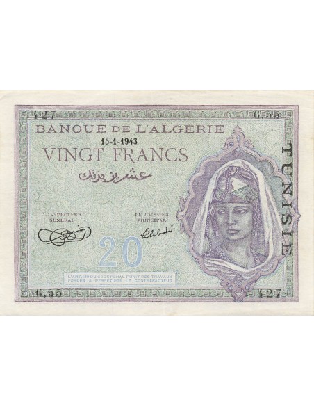 Tunisie 20 francs 1943