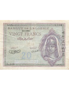 Tunisie 20 francs 1943
