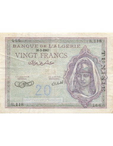 Tunisie 20 francs 1943