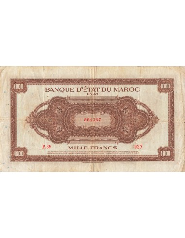 Maroc 1000 francs 1943