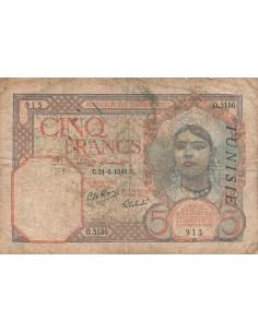 Tunisie 5 francs 1941