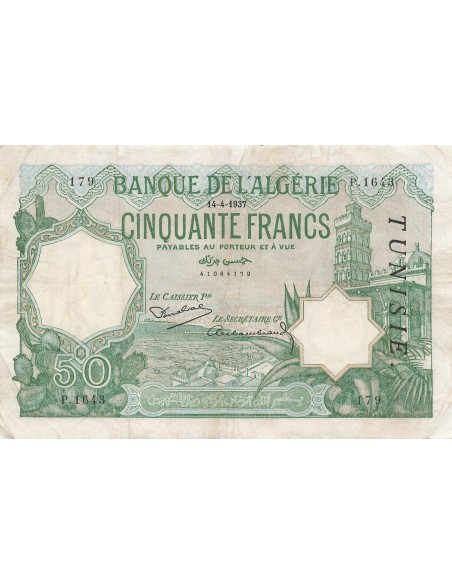 Tunisie 50 francs 1937