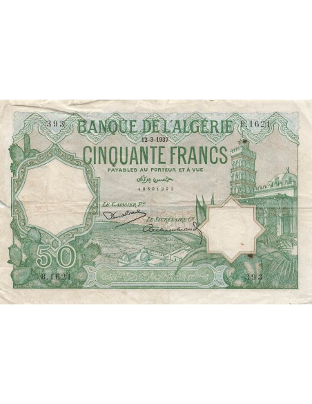Tunisie 50 francs 1937