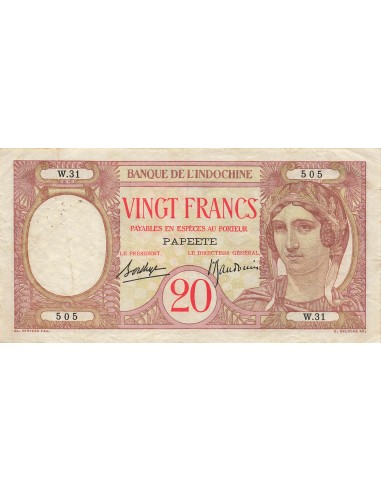 Tahiti 20 francs 1928