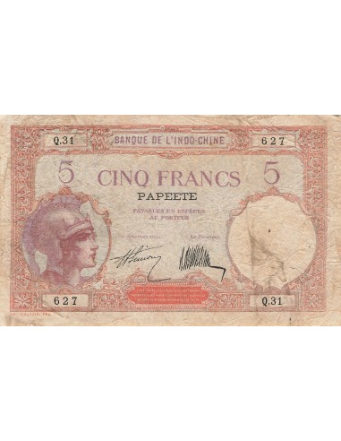 Tahiti 5 francs 1927