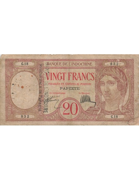 Tahiti 20 francs 1928