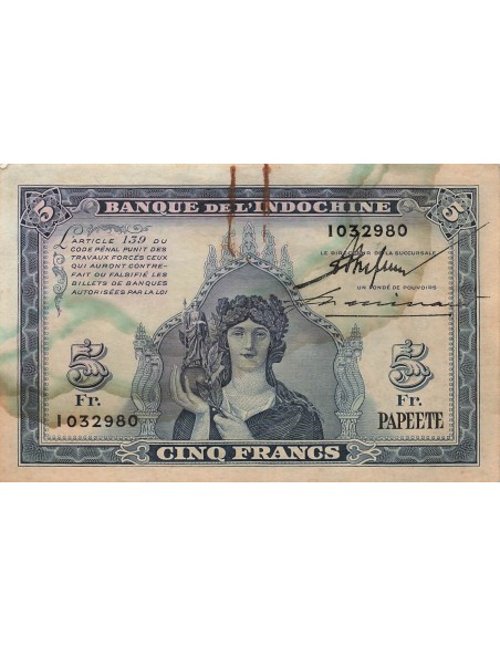 Tahiti 5 francs 1944