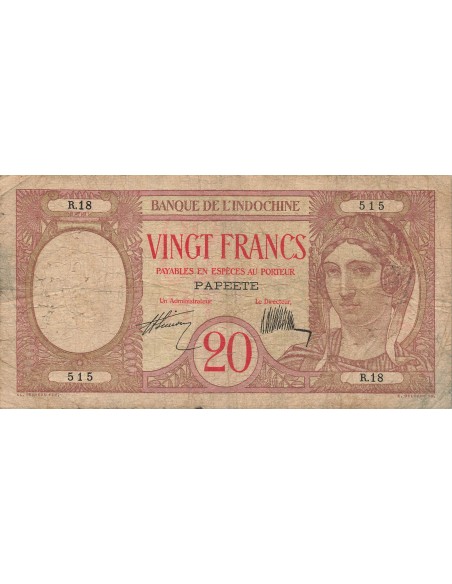 Tahiti 20 francs 1928
