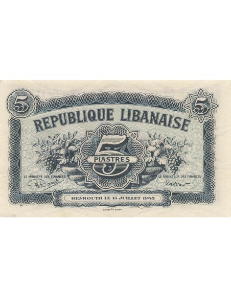 Liban 5 piastres 1942