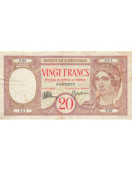 Tahiti 20 francs 1928