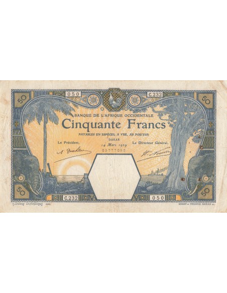 B A O 50 francs 1929