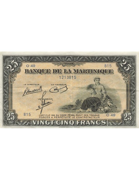 Martinique 25 francs 1943