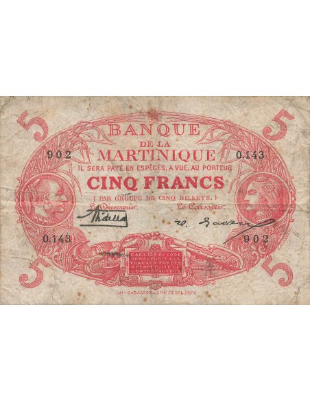 Martinique 5 francs 1903