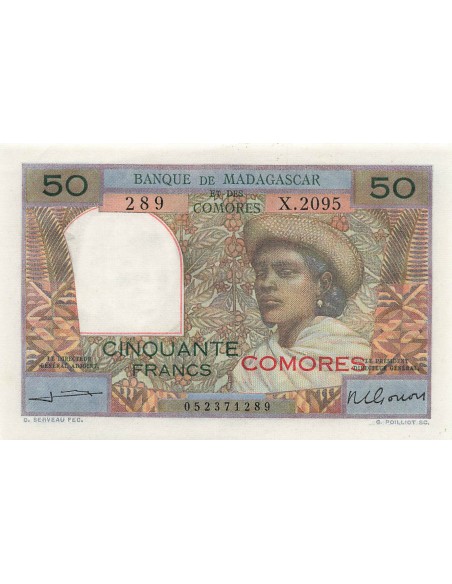 Comores 50 francs 1870