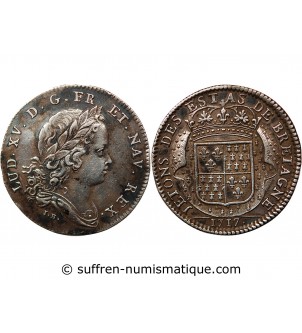ETATS DE BRETAGNE, LOUIS XV - JETON ARGENT 1717 DINAN