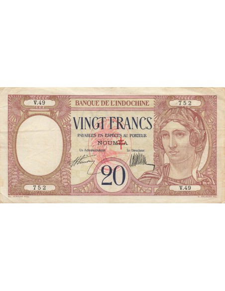 Nouvelles Hébrides 20 francs 1941