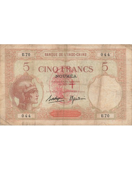Nouvelles Hébrides 5 francs 1941