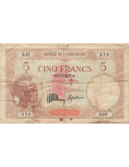 Nouvelles Hébrides 5 francs 1941