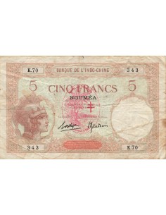 Nouvelles Hébrides 5 francs 1941