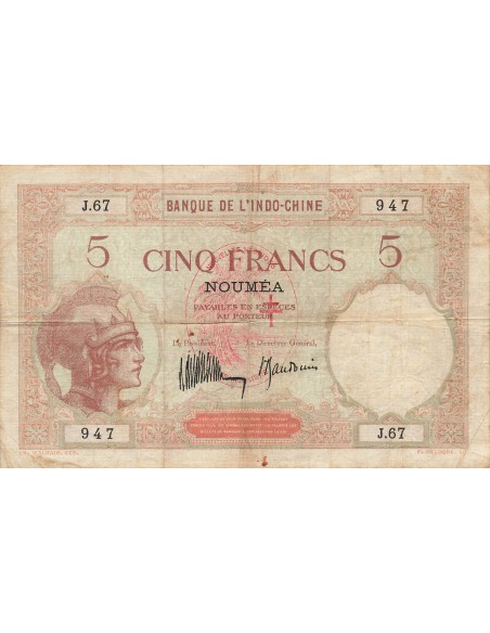 Nouvelles Hébrides 5 francs 1941