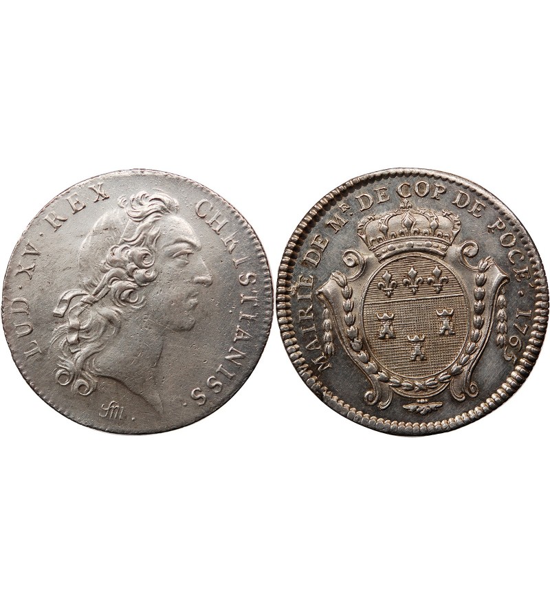 TOURAINE, MAIRE DE TOURS - JETON ARGENT 1765 "René de Cop de Pocé"