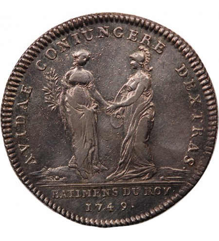 BATIMENTS DU ROI, LOUIS XV - JETON ARGENT 1749