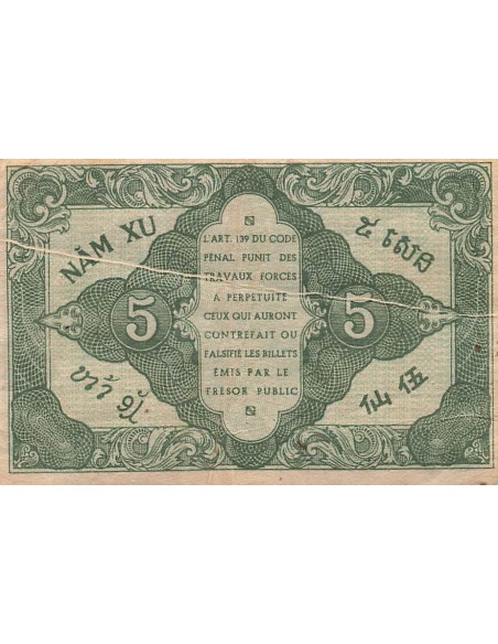 Indo-Chine Fr. 5 cents 1942