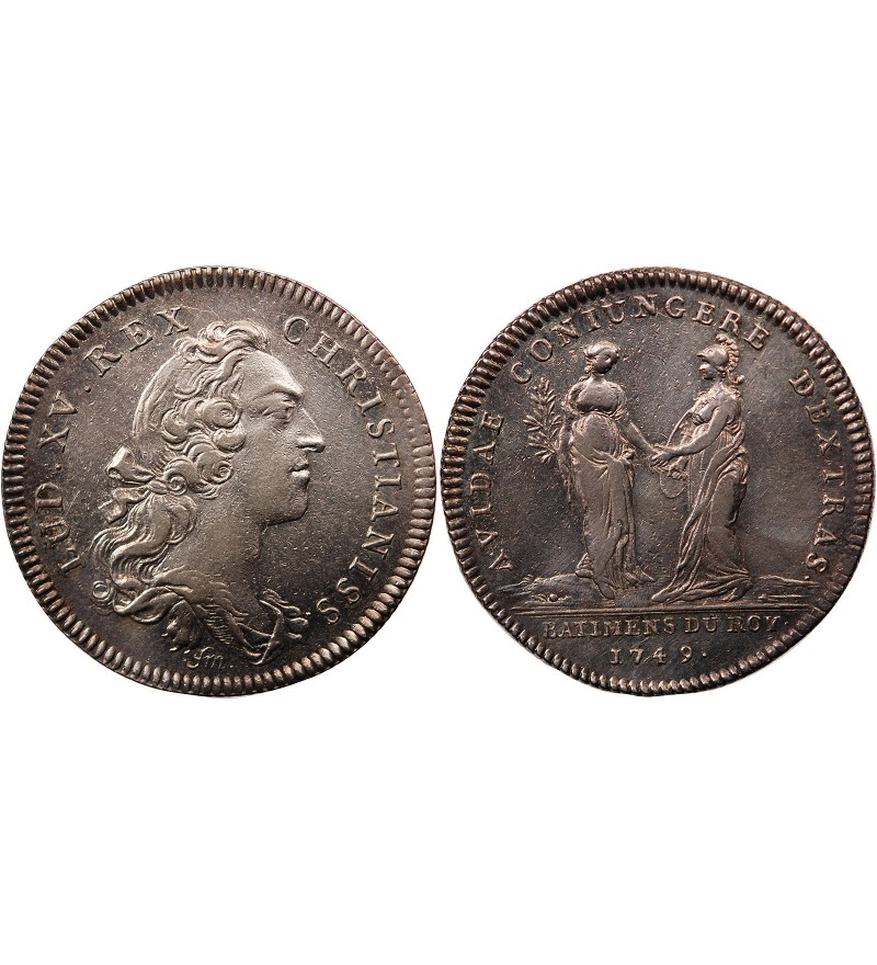 BATIMENTS DU ROI, LOUIS XV - JETON ARGENT 1749