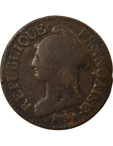 Grand module 5 centimes Bronze An 7/5 W Lille