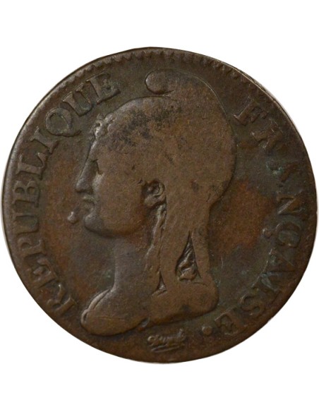 Petit module 5 centimes Bronze An 4 I Limoges