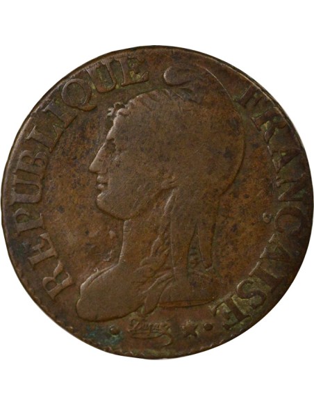 Grand module 5 centimes Bronze An 7/5 A - Paris