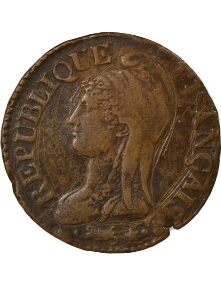 Grand module 5 centimes Bronze An 5 D Lyon