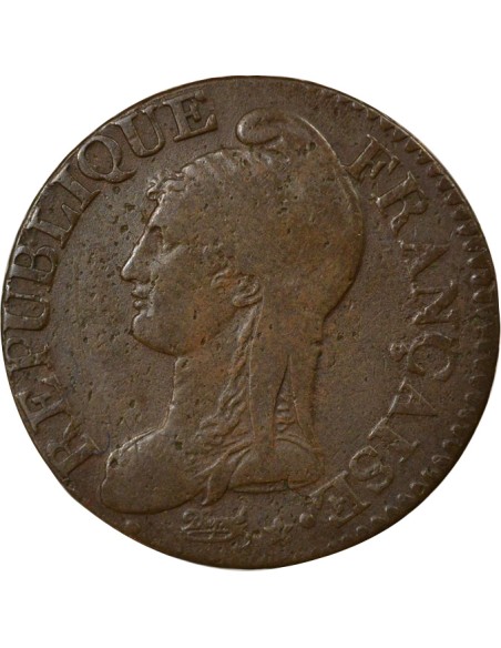 Grand module 5 centimes Bronze An 8/5 BB Strasbourg