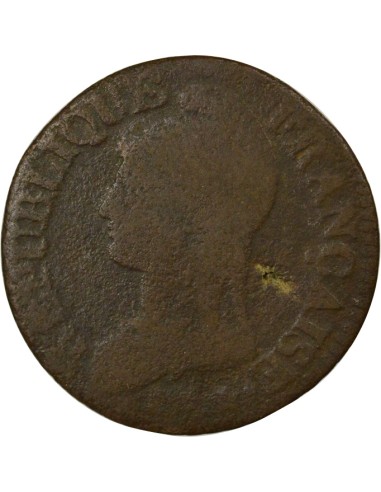 Grand module 5 centimes Bronze An 7 D Lyon