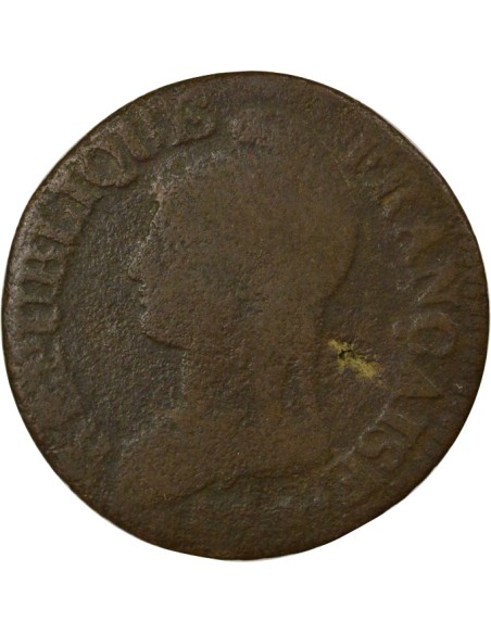 Grand module 5 centimes Bronze An 7 D Lyon