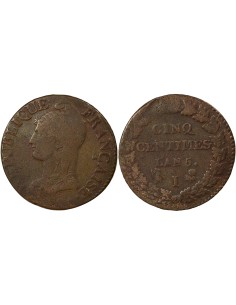 Grand Module 5 centimes Bronze An 5 I Limoges