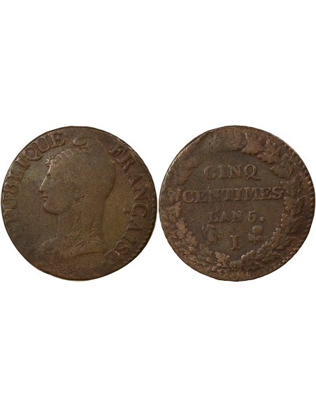 Grand Module 5 centimes Bronze An 5 I Limoges