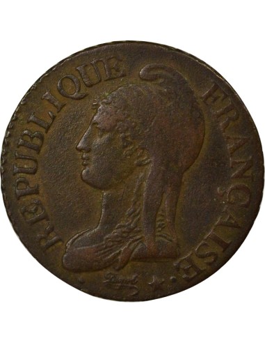 Grand module 5 centimes Bronze An 5 A - Paris