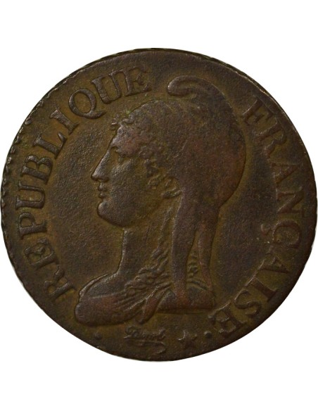 Grand module 5 centimes Bronze An 5 A - Paris