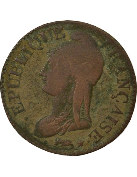 Grand module 5 centimes Bronze An 5 R Orléans